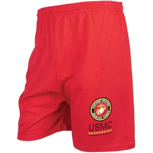 FOX OUTDOOR Men's Red U.S.M.C. Logo Running Shorts (64-7992)