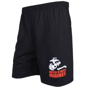 FOX OUTDOOR Men's Black United States Marines Running Shorts (64-7941)