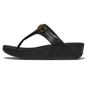 FITFLOP Women's Lulu Square-Chain Leather Toe-Post Sandals (E1I)