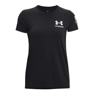 UNDER ARMOUR Women's Freedom Banner Black/White T-Shirt (1370819-001)