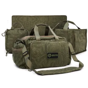 GRITR 4-in-1 Gun Range Bag w/ Tote Bag, Cleaning Mat & Admin Pouch - Colors
