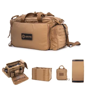 GRITR 4-in-1 Gun Range Bag w/ Tote Bag, Cleaning Mat & Admin Pouch - Colors