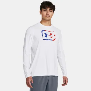 UNDER ARMOUR Men's Fish Pro Freedom White/Royal/Red Long Sleeve (1383578-100)