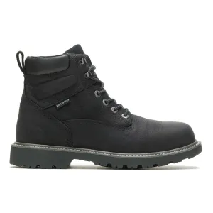 WOLVERINE Men's Floorhand Waterproof 6in Black Work Boots (W10691)
