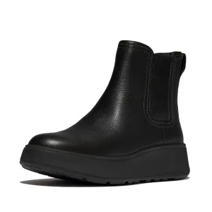 FITFLOP Women's F-Mode Stitch Warm Black Tumbled-Leather Chelsea Boots (E1R-001)