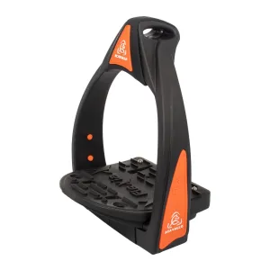 ACAVALLO Flexia Black/Orange Stirrups (AC625-BK-OR-OS)