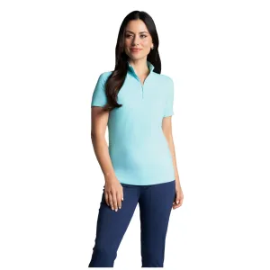 IBKUL Women's Short Sleeve Zip Mock Neck (87000)
