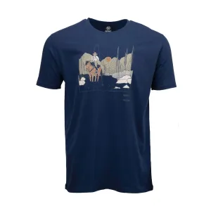 OUTBACK TRADING Unisex Tackle and Spurs Navy Tee (40331-NVY)