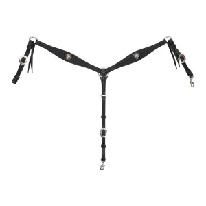 CIRCLE Y Dark Rider Shaped Spider Breast Collar (1075-20-AB)