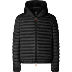 SAVE THE DUCK Men's Donald Hooded Black Puffer Jacket (D30650M-GIGA01-S-10000)