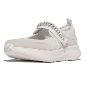 FITFLOP Women's F-Mode Flow Crystal-Strap Quilted Mary Janes Shoes (E21)