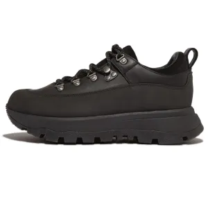 FITFLOP Women's Neo-D-Hyker All Black Waterproof Leather Outdoor Sneakers (GQ5-090)