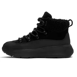 FITFLOP Women's F-Mode Teddy-Collar Warm Suede Lace-Up Booties (E4U)