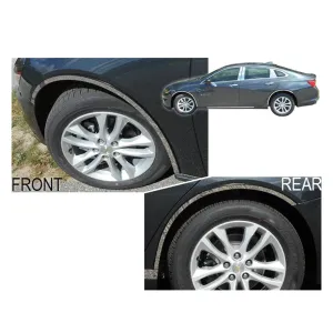 QAA 4-Piece Stainless Steel Wheel Well Accent Trim Fits Chevrolet Malibu 2016-2024 (WQ56105)