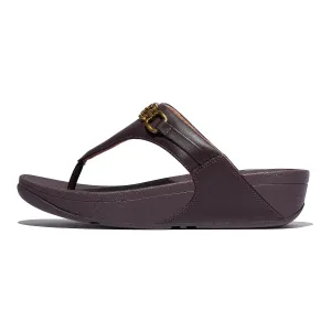 FITFLOP Women's Lulu Square-Chain Leather Toe-Post Sandals (E1I)