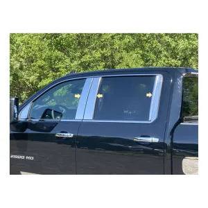 QAA 6-Piece Stainless Steel Pillar Trim Fits Chevrolet Silverado 2500/3500 HD 2020-2024 (PP60151)