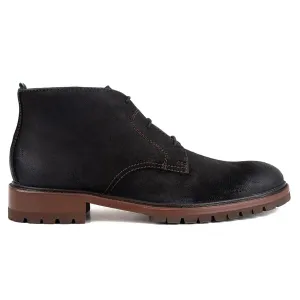 MILWAUKEE Boots Men's Whitnall Lug Sole Black Suede Chukka Boots (20523-001)
