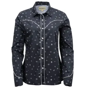 OUTBACK TRADING Womens Cattle Brand Shirt (40308)