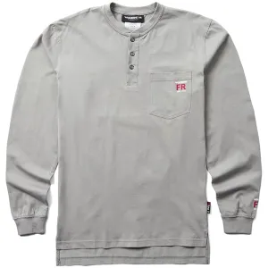 WOLVERINE Men's Built Light FR Henley Long Sleeve Work Shirt Traditional Fit (W1212410)