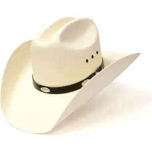 WESTERN EXPRESS Straw Western Cattleman Hat with Silver Concho Hat Band (CA-4-4E)