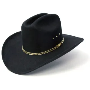 WESTERN EXPRESS Black Felt Finish Western Cattleman Hat (BFF-25-26-BLK)