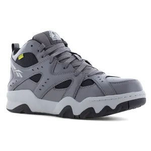 REEBOK Men's ATR Decimator Gray/Black Mid Cut Work Sneakers with Internal Metatarsal Guard (RB9421)
