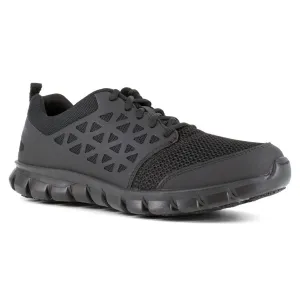 REEBOK Men's Sublite Cushion Soft Toe Black Athletic Work Shoes (RB4035)