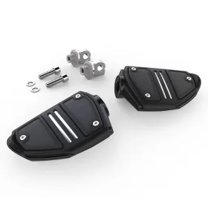 CIRO Twin Rail Black Footpegs with 1/2in Adapter for H-D Male Mount Clevis (61425)