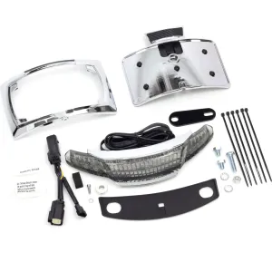 CIRO Red LEDs/Light Smoke Lens/Chrome Latitude Tail Light with License Plate Mount '14-up (40053)