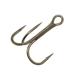 GAMAKATSU Bronze Treble Round Bend Hooks, 25-Pack