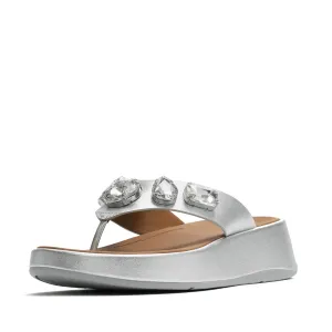 FITFLOP Women's F-Mode Ultra-Jewel Leather Toe-Post Sandals (A2C)