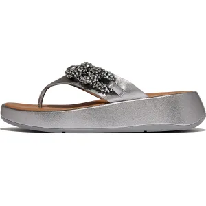 FITFLOP Women's F-Mode Beaded-Chain Leather Toe-Post Sandals (E6E)