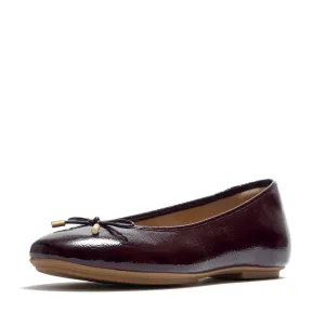 FITFLOP Women's Delicato Bow Textured Patent-Leather Ballet Flats (A0K)