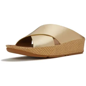 FITFLOP Lulu Lux Graphic-Weave Leather Cross Slides (A4P)
