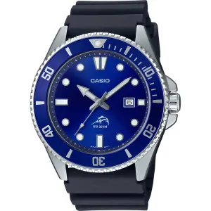CASIO Men's Blue Dive Watch with Black Resin Strap (MDV106B-2AV)