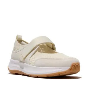 FITFLOP Women's F-Mode Flow Knit/Suede Mary Janes Sneakers (A1A)