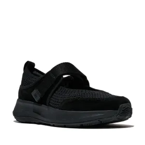 FITFLOP Women's F-Mode Flow Knit/Suede Mary Janes Sneakers (A1A)