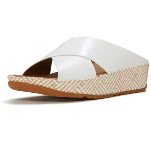 FITFLOP Lulu Lux Graphic-Weave Leather Cross Slides (A4P)