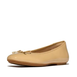 FITFLOP Women's Delicato Bow Textured Patent-Leather Ballet Flats (A0K)