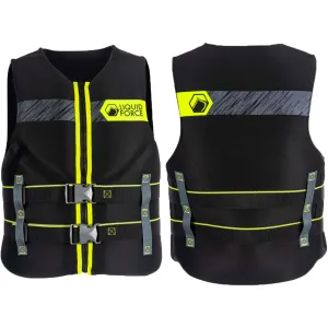 LIQUID FORCE Men's Classic Hinge Black/Green CGA Life Jacket