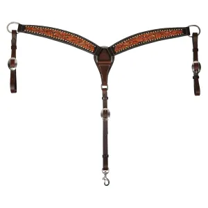 PROFESSIONAL'S CHOICE Buckstitched Filigree Black/Natural Breast Collar (3P6035)