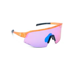 OPTIC NERVE FixieSLICE Crystal Orange with Rose Lens Blue Mirror Sunglasses (22809)