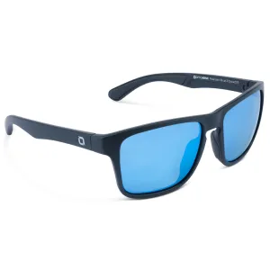 OPTIC NERVE Unisex Rumble Matte Black Frame with Polarized Amber Lens Blue Mirror Sunglasses (22819)