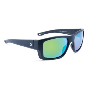 OPTIC NERVE Caddo Matte Black Sunglasses with Hydroglare Polarized Brown Lens Green Mirror (22872)