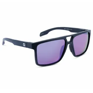 OPTIC NERVE Unisex Larimer Matte Black Sport Sunglasses with Polarized Smoke Lens Blue Mirror (22850)