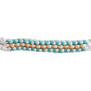 PROFESSIONAL'S CHOICE Cowboy Braided 10ft White/Teal Woven Rope Halter (HRCBW-WHI/TEA)