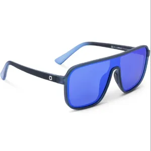 OPTIC NERVE Unisex Montrose Matte Crystal Navy Frame with Polarized Brown Lens Blue Mirror Sunglasses (22770)