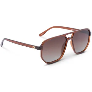 OPTIC NERVE Unisex Wonderspoon Shiny Crystal Brown Frame with Polarized Brown Lens Sunglasses (22776)