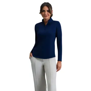 IBKUL Women's Solid Long Sleeve Mock Neck Top (80000)