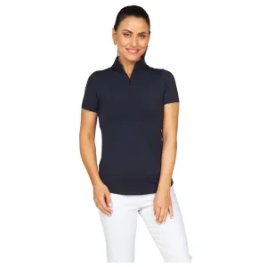 IBKUL Women's Short Sleeve Zip Mock Neck (87000)